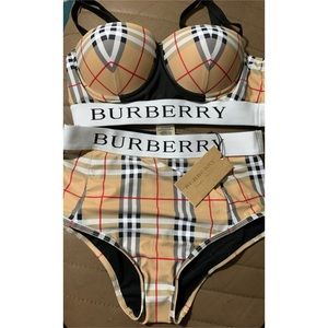 Brand new authentic Burberry high waist bathing suit size L fits a M/L